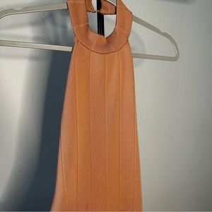 Halter bodysuit peach color